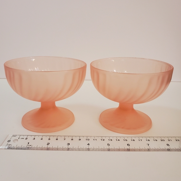 Pink Vintage Depression Glass - Sundae bowls - Made in France - Picture 4 of 4